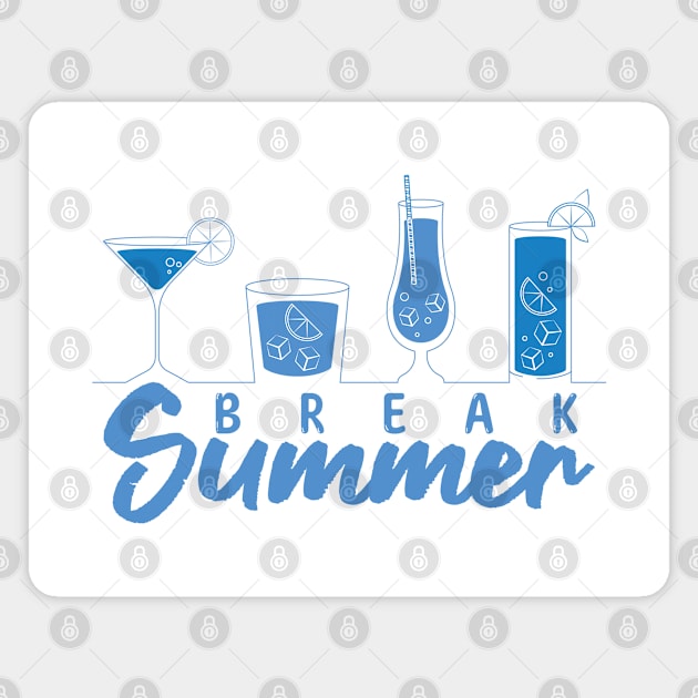 Summer Time Lineart Fruity Cocktails Magnet by ElusiveIntro